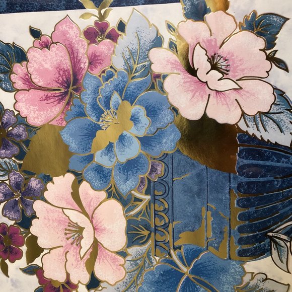 Les Belles Fleurs flowers print framed colorful with gold - Picture 4 of 6